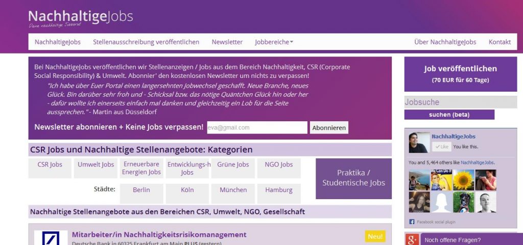 nachhaltige jobs